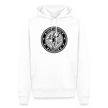 Combattant fou de Jiu Jitsu - Arts martiaux de Jiu Jitsu - Sweat à capuche Premium bio Homme - blanc - Devant - Nico (187cm)