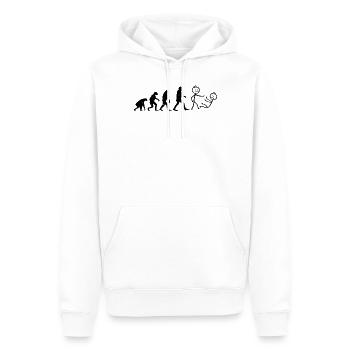 Funny Judo Evolution stick figure - Men’s Premium Organic Hoodie - white - Front - Nico (187cm)