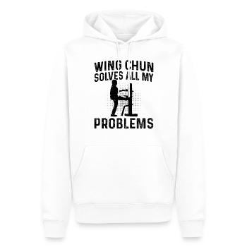 Le Wing Chun résout tous mes problèmes - Wing Chun - Sweat à capuche Premium bio Homme - blanc - Devant - Nico (187cm)