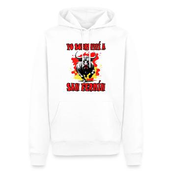 Ich habe San Fermín überlebt. Pamplona. Spanien - Männer Premium Bio Hoodie - Weiß - Vorne - Nico (187cm)