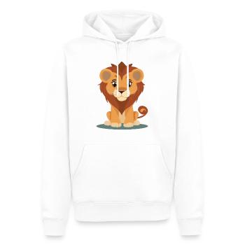 Lion - Sweat à capuche Premium bio Homme - blanc - Devant - Nico (187cm)