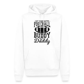 My Favorite Football Buddy calls me Daddy Football - Men’s Premium Organic Hoodie - white - Front - Nico (187cm)