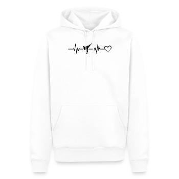 Taekwondo Heartbeat Heart Combattant de taekwondo - Sweat à capuche Premium bio Homme - blanc - Devant - Nico (187cm)