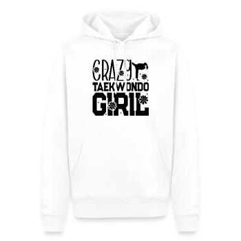 Crazy Taekwondo Girl - Men’s Premium Organic Hoodie - white - Front - Nico (187cm)