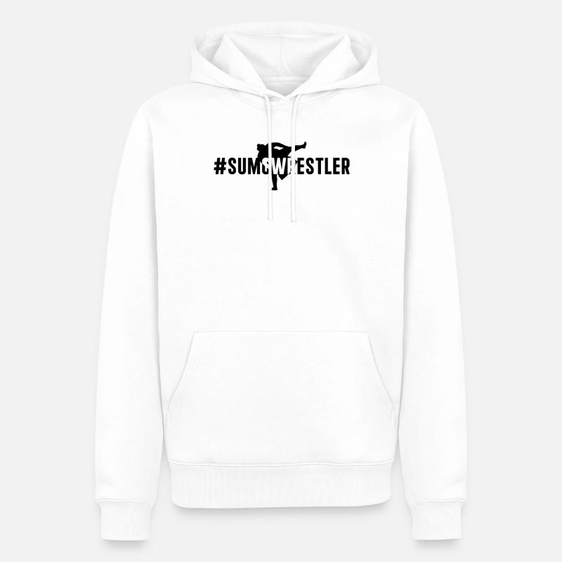 #sumoWrestler - Lutteur de sumo - Sweat à capuche Premium bio Homme - blanc