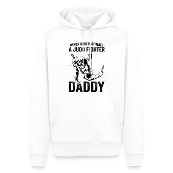 Ne sous-estimez jamais un papa combattant de judo - Sweat à capuche Premium bio Homme - blanc - Devant - Nico (187cm)