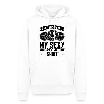 This is my sexy Crochet shirt Crochet Crocheter - Männer Premium Bio Hoodie - Weiß - Vorne - Nico (187cm)
