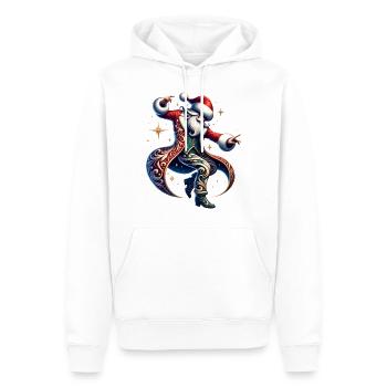 Danse de Noël Père Noël Chapeau de Noël - Sweat à capuche Premium bio Homme - blanc - Devant - Nico (187cm)