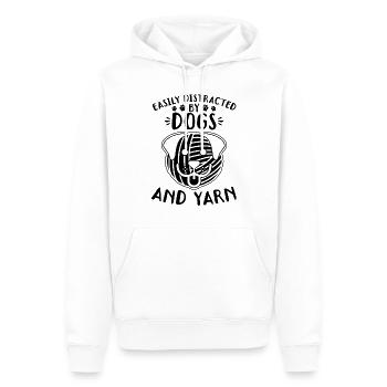 Facilement distrait par les chiens et la laine - Crochet Lover - Sweat à capuche Premium bio Homme - blanc - Devant - Nico (187cm)
