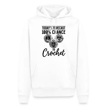 Les prévisions du jour 100% de chance de Crochet - Sweat à capuche Premium bio Homme - blanc - Devant - Nico (187cm)