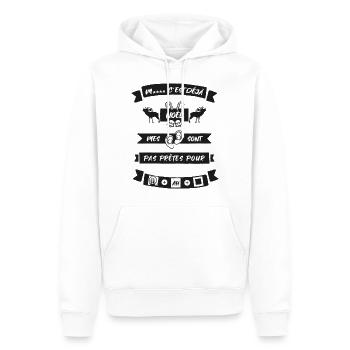 Noël Maria Carey Noir & Blanc - Sweat à capuche Premium bio Homme - blanc - Devant - Nico (187cm)