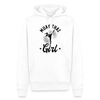 Muay Thai Fille - Sweat à capuche Premium bio Homme - blanc - Devant - Nico (187cm)