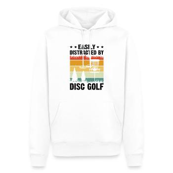 Easily Distracted By Disc Golf - Disc Golf Player - Männer Premium Bio Hoodie - Weiß - Vorne - Nico (187cm)