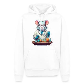 Eine Laborratte: Illustration einer Ratte im Labor - Männer Premium Bio Hoodie - Weiß - Vorne - Nico (187cm)