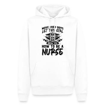 Move over boys let this girl show you how to be a - Männer Premium Bio Hoodie - Weiß - Vorne - Nico (187cm)