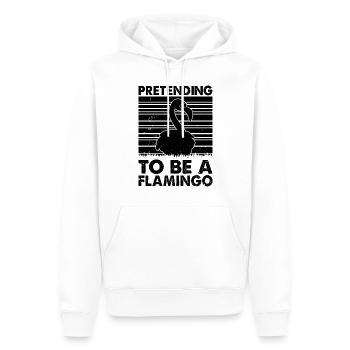 Flamingo Lover - Pretending to be a Flamingo - Men’s Premium Organic Hoodie - white - Front - Nico (187cm)