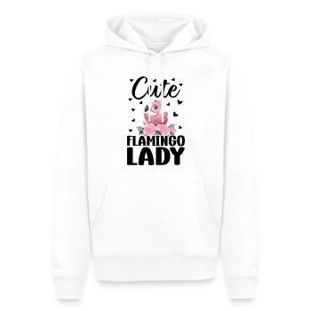 Flamingo Girl - Cute Flamingo Lady - Men’s Premium Organic Hoodie - white - Front - Nico (187cm)