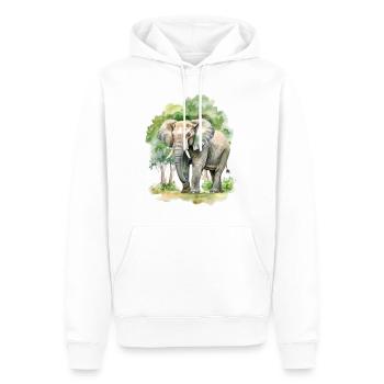 Ein Elefant in Afrika - Männer Premium Bio Hoodie - Weiß - Vorne - Nico (187cm)