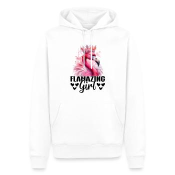 Flamazing Girl Flamingo Girl - Men’s Premium Organic Hoodie - white - Front - Nico (187cm)