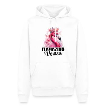 Flamazing Women Flamingo Girl - Men’s Premium Organic Hoodie - white - Front - Nico (187cm)