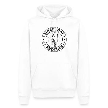 Muay Thai Frère Muay Thai Combattant - Sweat à capuche Premium bio Homme - blanc - Devant - Nico (187cm)