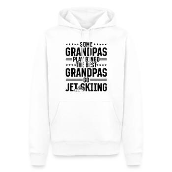 Certains grands-pères jouent au bingo, les meilleurs grands-pères vont jet - Sweat à capuche Premium bio Homme - blanc - Devant - Nico (187cm)