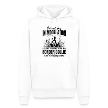 Border Collie Lover Citations de Border Collie - Sweat à capuche Premium bio Homme - blanc - Devant - Nico (187cm)
