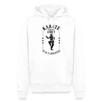 Le karaté n’est pas seulement un passe-temps, c’est un mode de vie - - Sweat à capuche Premium bio Homme - blanc - Devant - Nico (187cm)