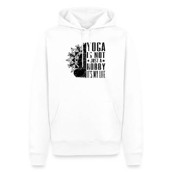 Yoga is not just a hobby it's my life - Yoga Lover - Männer Premium Bio Hoodie - Weiß - Vorne - Nico (187cm)