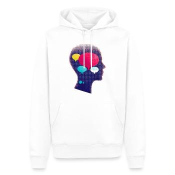 Abstrakte Illustration von Kommunikation - Männer Premium Bio Hoodie - Weiß - Vorne - Nico (187cm)