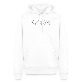 T-Rex Dinosaure Velociraptor Triceratops - Sweat à capuche Premium bio Homme - blanc - Devant - Nico (187cm)