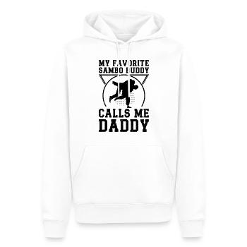 Mon copain Sambo préféré appelle Daddy Sambo - Sweat à capuche Premium bio Homme - blanc - Devant - Nico (187cm)