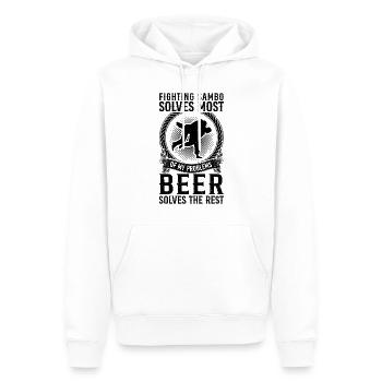 Fighting Sambo solves most of my problems - Sambo - Men’s Premium Organic Hoodie - white - Front - Nico (187cm)