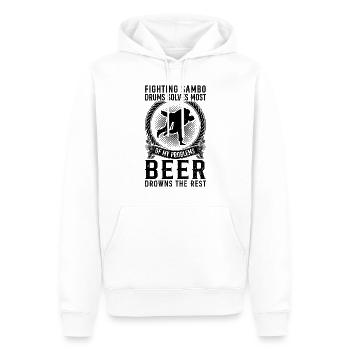 Citations drôles de Sambo Lutteur Sambo combattant - Sweat à capuche Premium bio Homme - blanc - Devant - Nico (187cm)