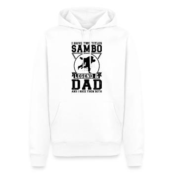 I have two titles Sambo Legend & Dad and I rock - Männer Premium Bio Hoodie - Weiß - Vorne - Nico (187cm)