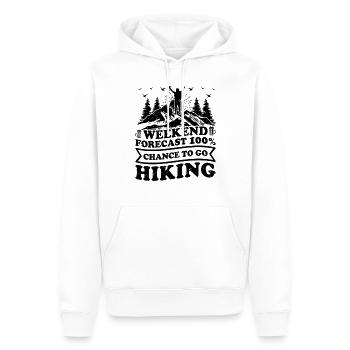 Prévisions pour le week-end 10 % de chance de partir en randonnée - Sweat à capuche Premium bio Homme - blanc - Devant - Nico (187cm)