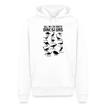 Dinos Dinosaure Tous mes dinosaures préférés - Sweat à capuche Premium bio Homme - blanc - Devant - Nico (187cm)