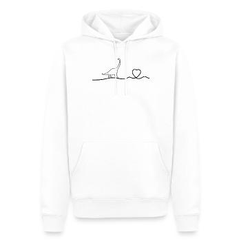 Dinosaure Brachiosaure Dinosaure Heartbeat Dino - Sweat à capuche Premium bio Homme - blanc - Devant - Nico (187cm)