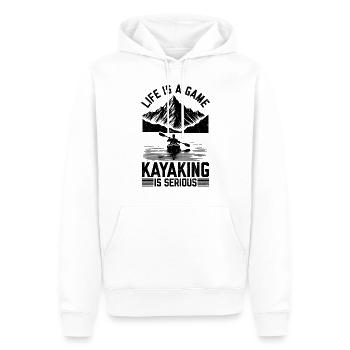 Life is a game Kayaking is serious - Kayaking - Men’s Premium Organic Hoodie - white - Front - Nico (187cm)