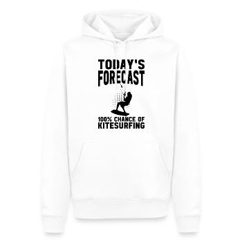 Les prévisions du jour 100 % de chance de Kitesurf - Sweat à capuche Premium bio Homme - blanc - Devant - Nico (187cm)