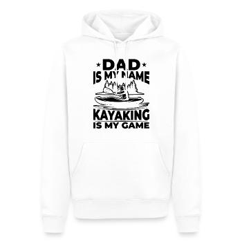 Dad is my name Kayaking is my game - Daddy Kayaker - Männer Premium Bio Hoodie - Weiß - Vorne - Nico (187cm)