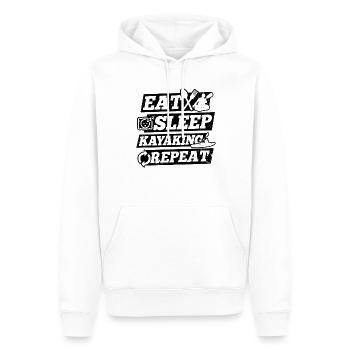 Eat Sleep Kayaking Repeat - Canoeing Kayaking - Men’s Premium Organic Hoodie - white - Front - Nico (187cm)