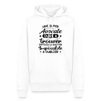 Une Super Avocate - Cadeau avocate - Sweat à capuche Premium bio Homme - blanc - Devant - Nico (187cm)