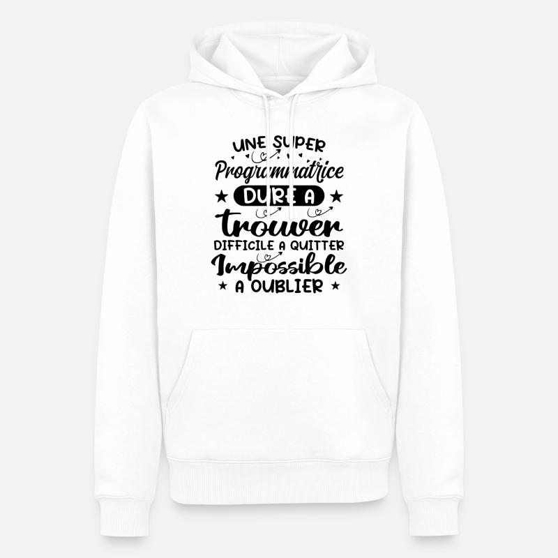 Une Super Programmatrice - Cadeau programmatrice - Sweat à capuche Premium bio Homme - blanc