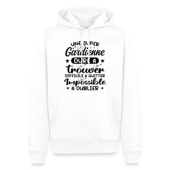 Une Super Gardienne - Cadeau gardienne - Sweat à capuche Premium bio Homme - blanc - Devant - Nico (187cm)