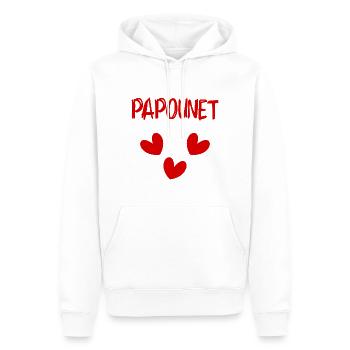 PAPOUNET. DAD. FATHER'S DAY. HAPPY DADDY'S DAY - Men’s Premium Organic Hoodie - white - Front - Nico (187cm)