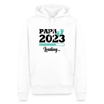 Papa 2023 loading - Sweat à capuche Premium bio Homme - blanc - Devant - Nico (187cm)