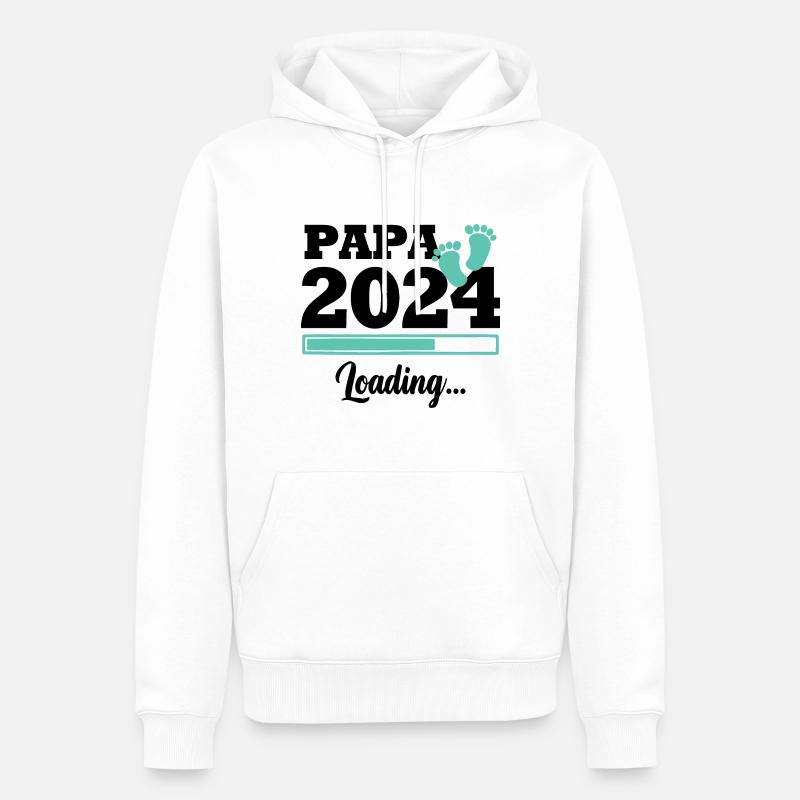 Papa 2024 loading - Sweat à capuche Premium bio Homme - blanc
