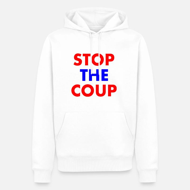 stop the coup - Sweat à capuche Premium bio Homme - blanc