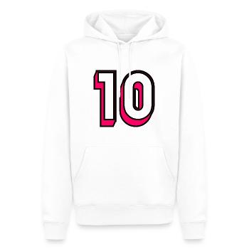 10. 10 JAHRE. 10-JÄHRIGES JUBILÄUM. GEBURTSTAG 10 JAHRE. - Männer Premium Bio Hoodie - Weiß - Vorne - Nico (187cm)